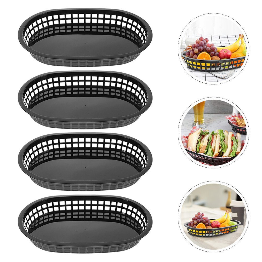 Food And Snacks For Picnic - 4Pcs Plastic Fruit Basket Set PP