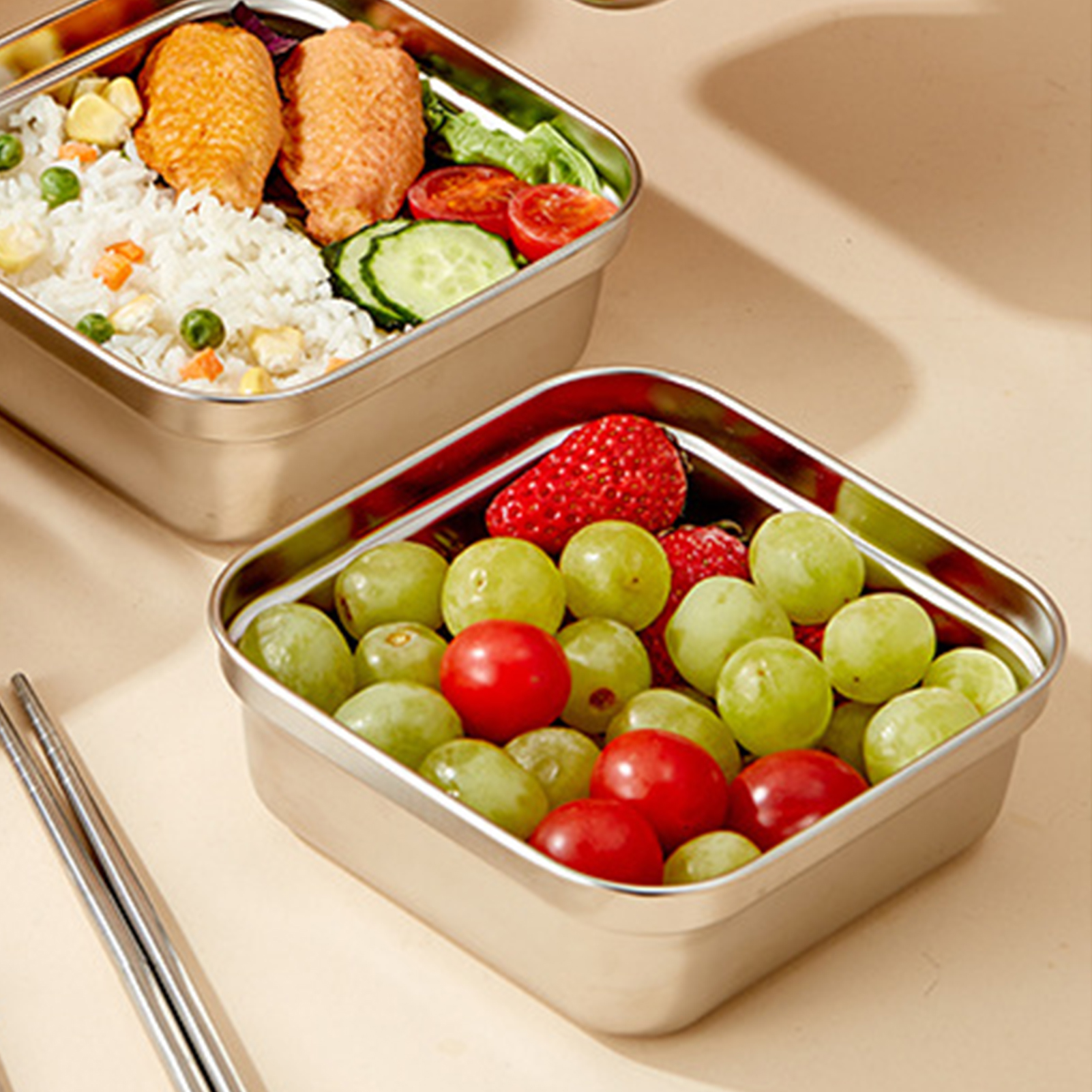 Food And Snacks For Picnic - Stainless Steel Sandwich Box Reusable Food