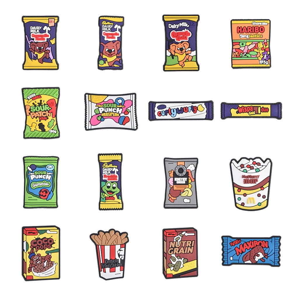 Fast Food With Snacks - UK Fast Food Shoe Decoration Cartoon