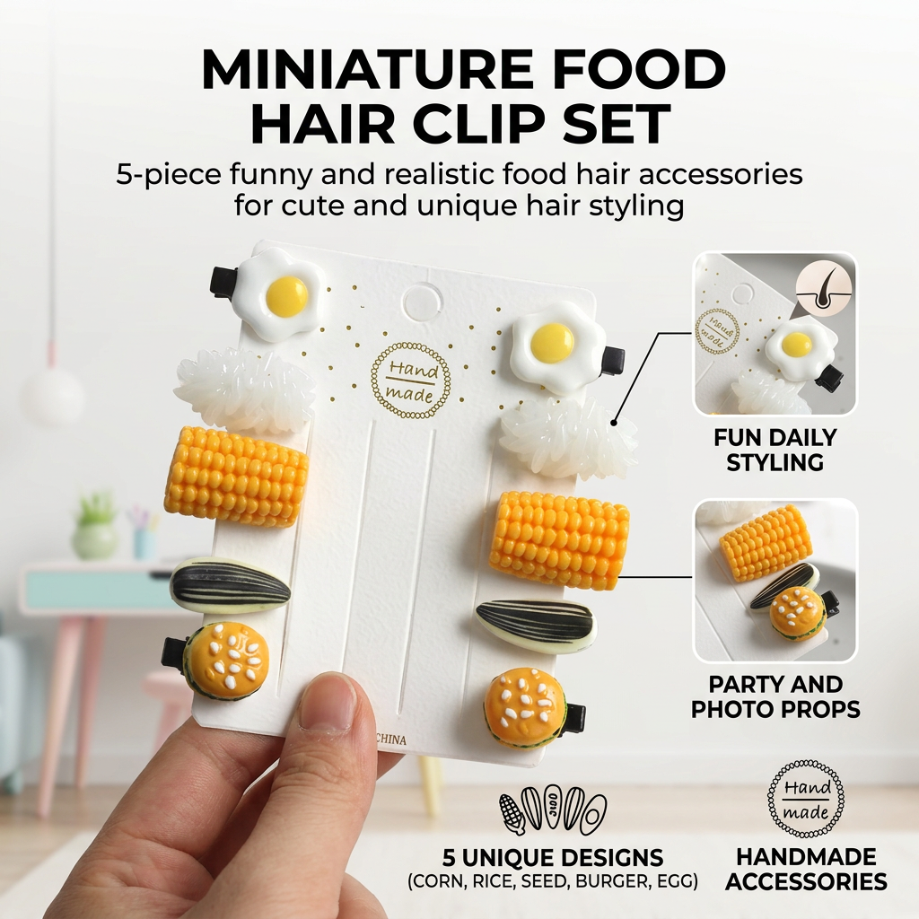 Mini Food Hair Clips Set Reali - Food Like Snacks recension och pris