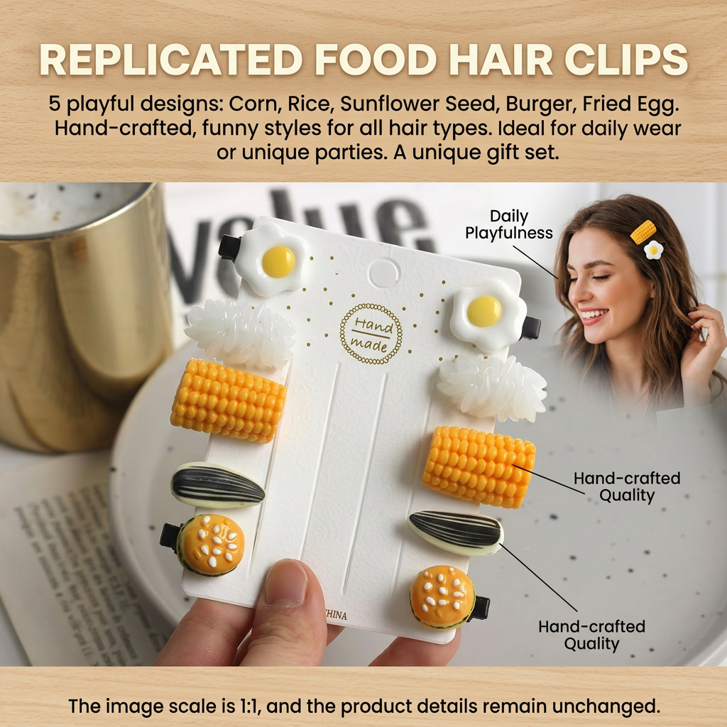 Mini Food Hair Clips Set Reali - Food Like Snacks recension och pris
