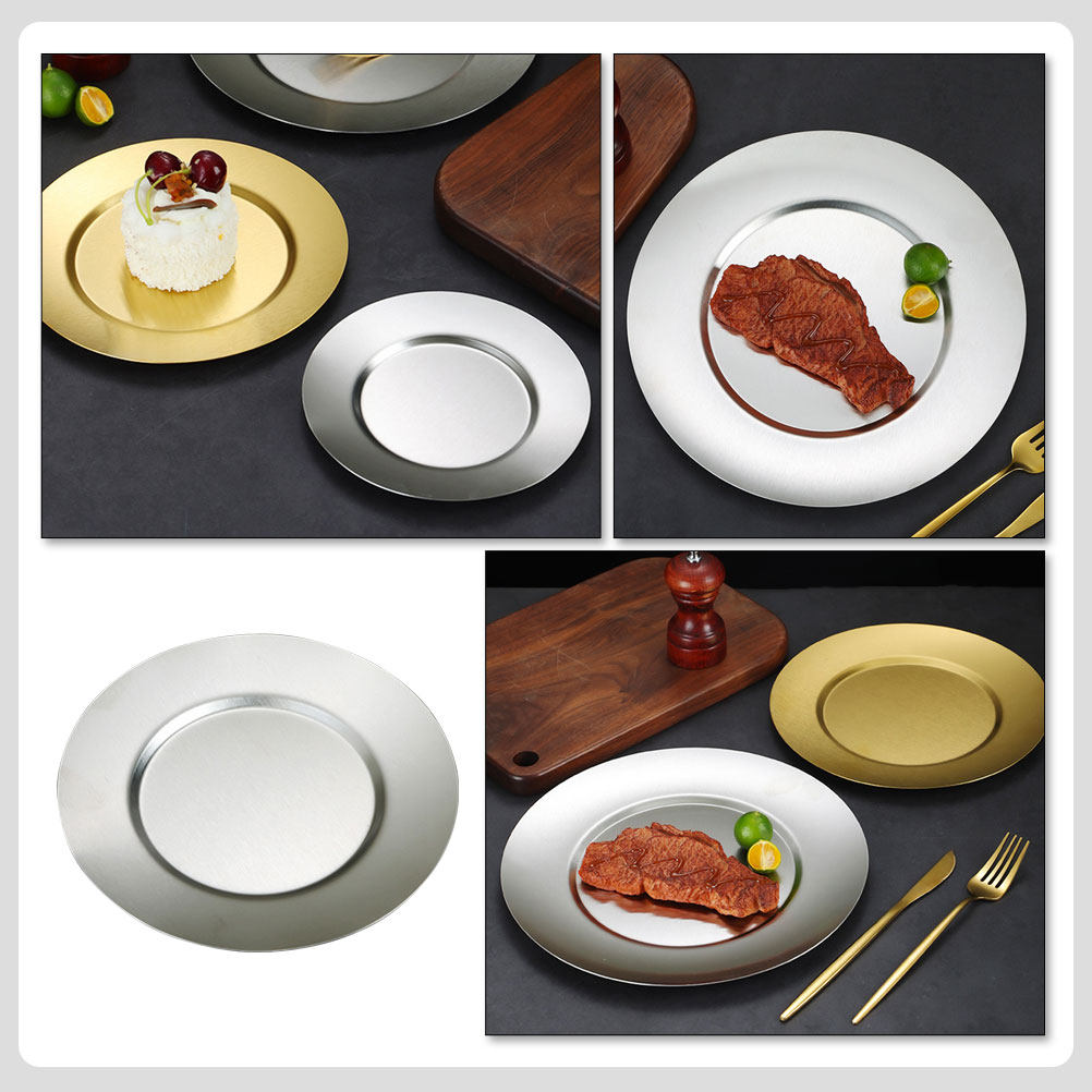 Stainless Steel Plate Round Wi - Food Snacks For Camping recension och pris