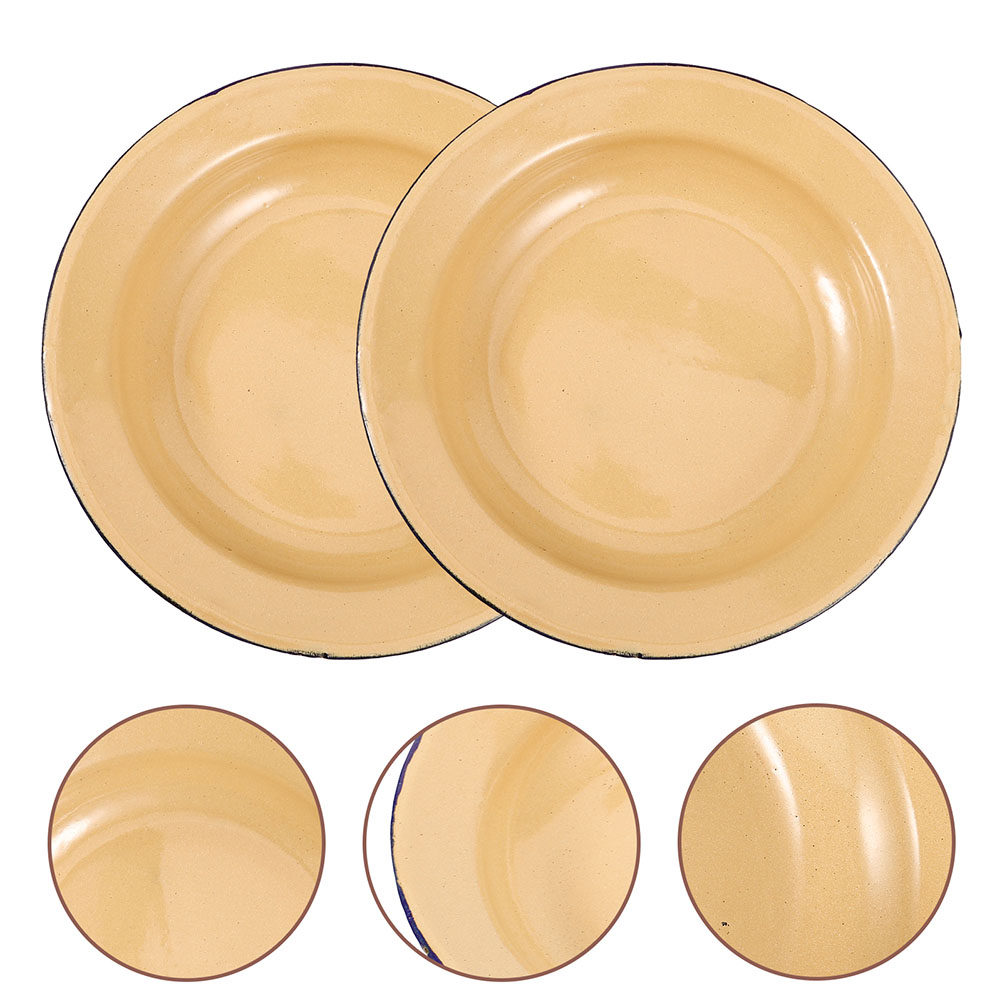 5Pcs Enamel Plate Retro Style  - Food Snacks For Camping recension och pris