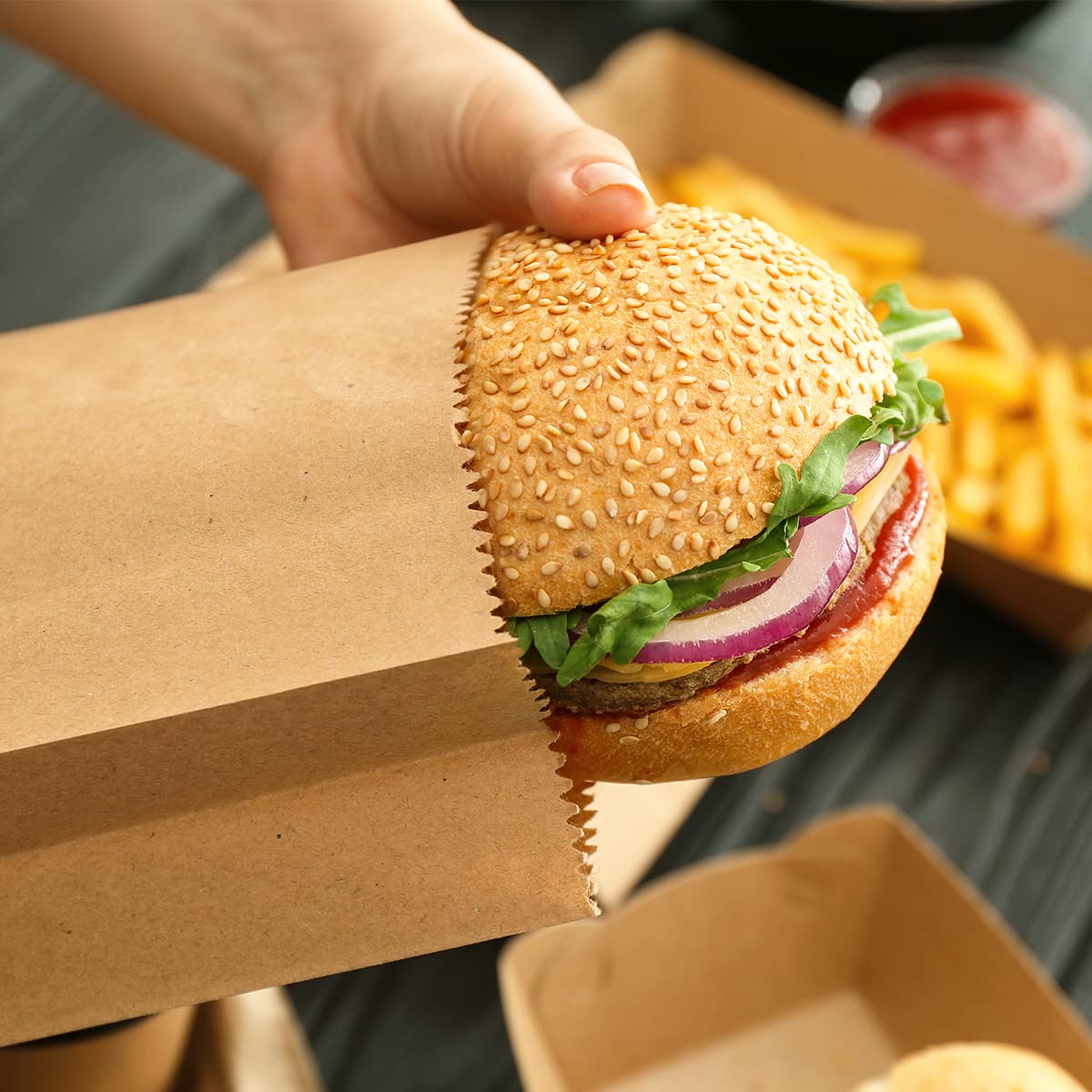 Paper Lunch Bags 20/50PCS Kraf - Food Day Snacks recension och pris