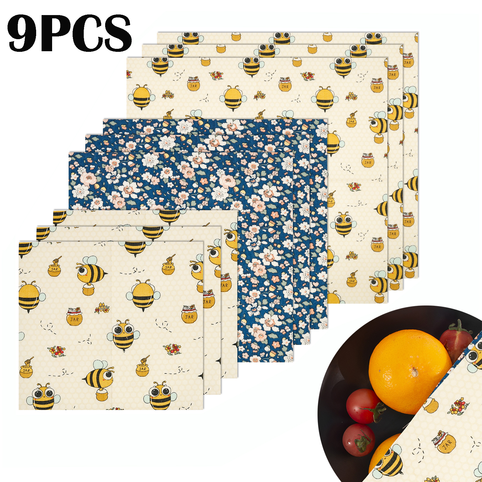 9Pcs Beeswax Food Wraps 3 Size - Food And Snacks For Picnic recension och pris