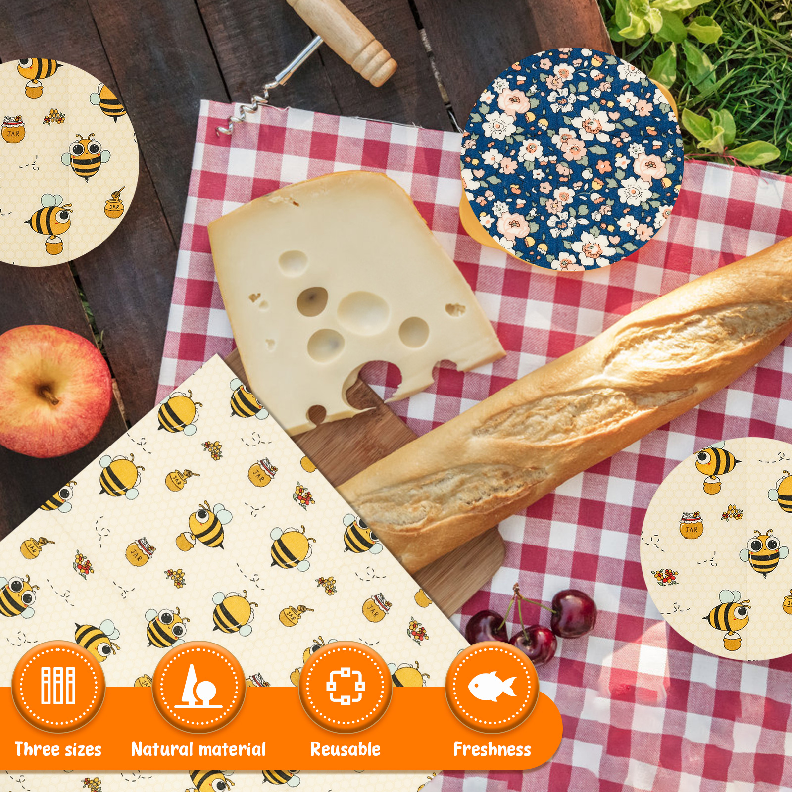 9Pcs Beeswax Food Wraps 3 Size - Food And Snacks For Picnic recension och pris