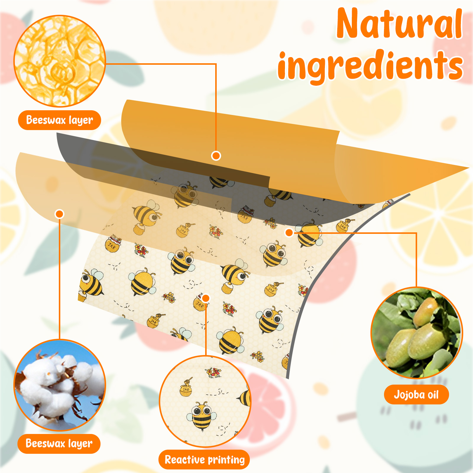 9Pcs Beeswax Food Wraps 3 Size - Food And Snacks For Picnic recension och pris