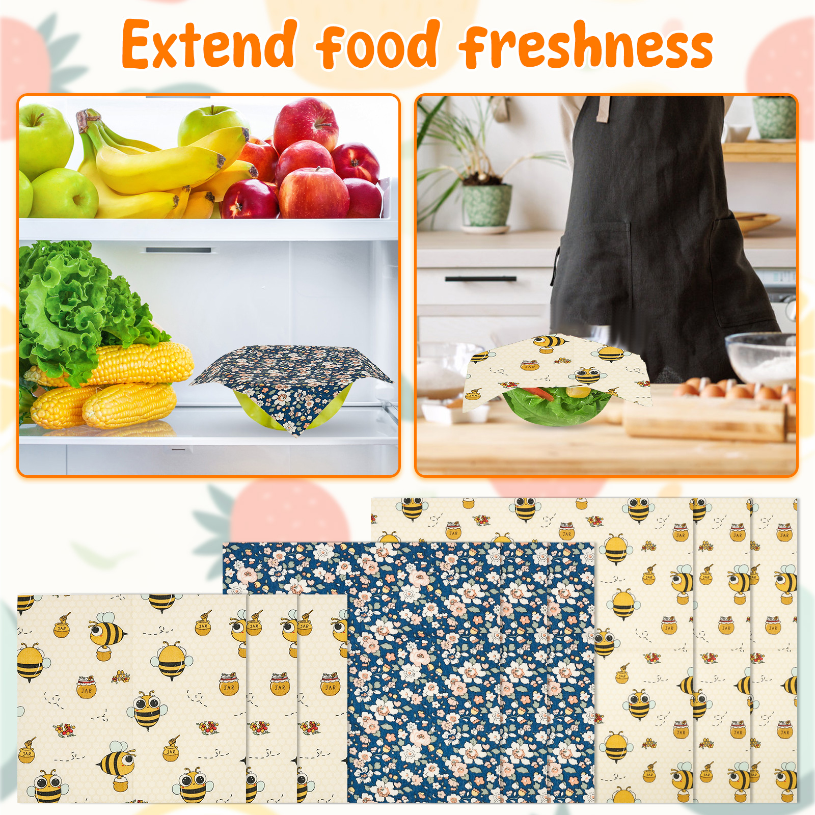9Pcs Beeswax Food Wraps 3 Size - Food And Snacks For Picnic recension och pris