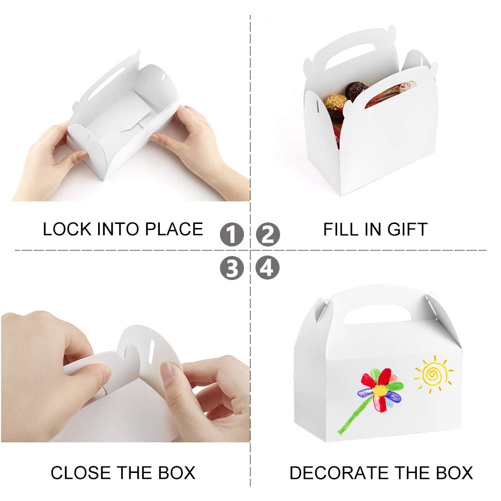 10pcs Large Gable Boxes White  - Food Like Snacks recension och pris