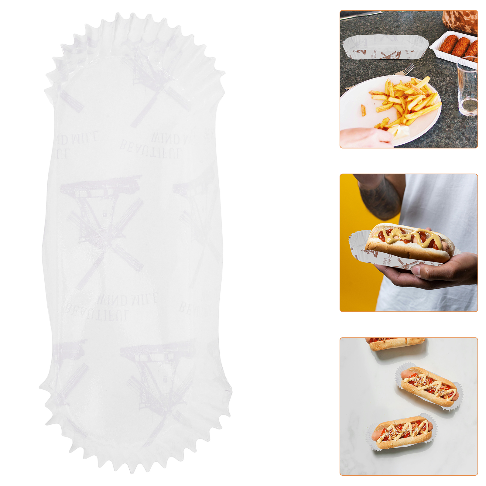 100 Pcs Hot Dog Tray Disposabl - Food And Snacks For Picnic recension och pris
