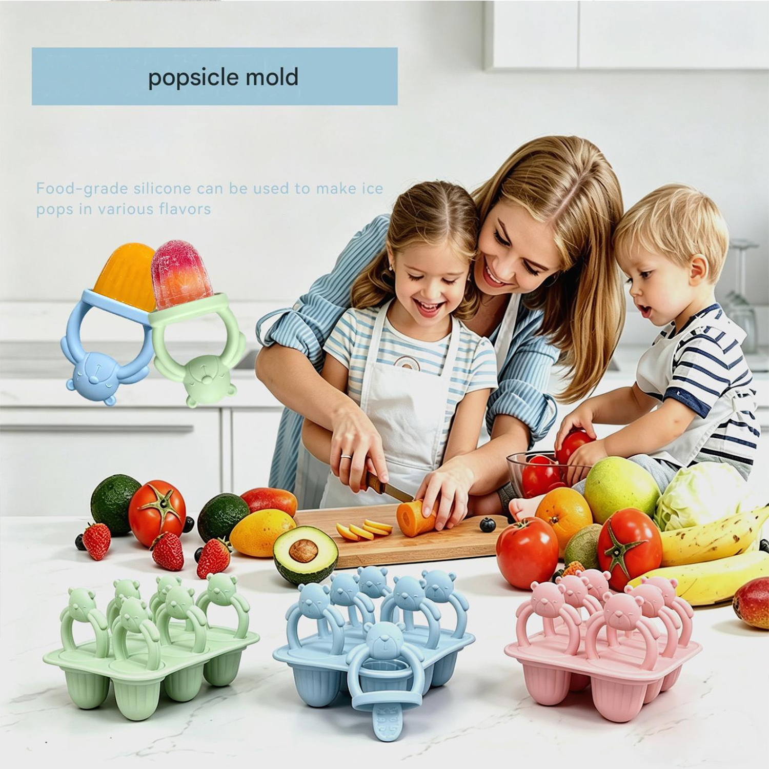 6-compartment silicone bear po - Food Snacks For 1 Year Old recension och pris